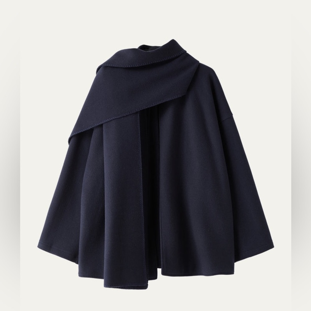 OGL CashSoft Oversized Scarf Jacket in Black Navy size Small. New with tag